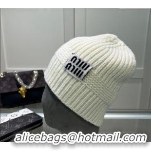 Buy Fashionable Miu Miu Knit hat MM082301 White 2024