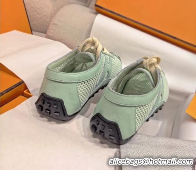 Big Discount Hermes Kiga Sneaker in Leather and Mesh Green 5030706