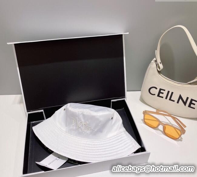 High Quality Dior Reversible Bucket Hat 0802 White 2023