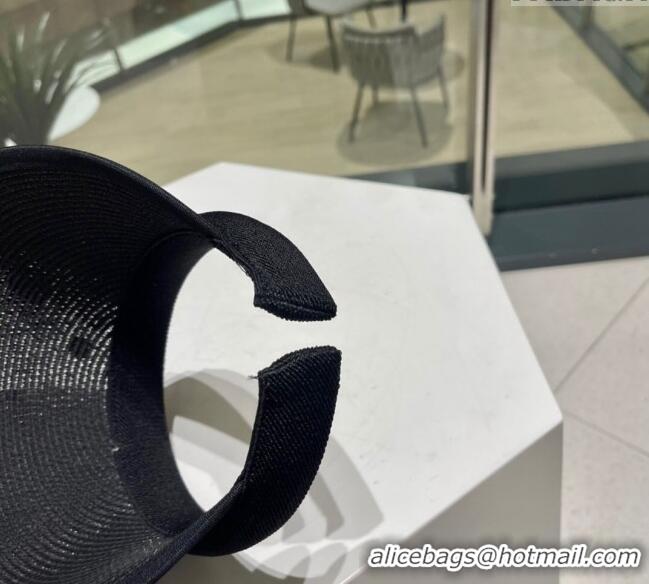 Grade Quality Dior Straw Visor Hat with Stones 0810 Black 2023