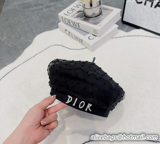 Grade Quality Dior Dotted Beret Hat 3033 Black 2023
