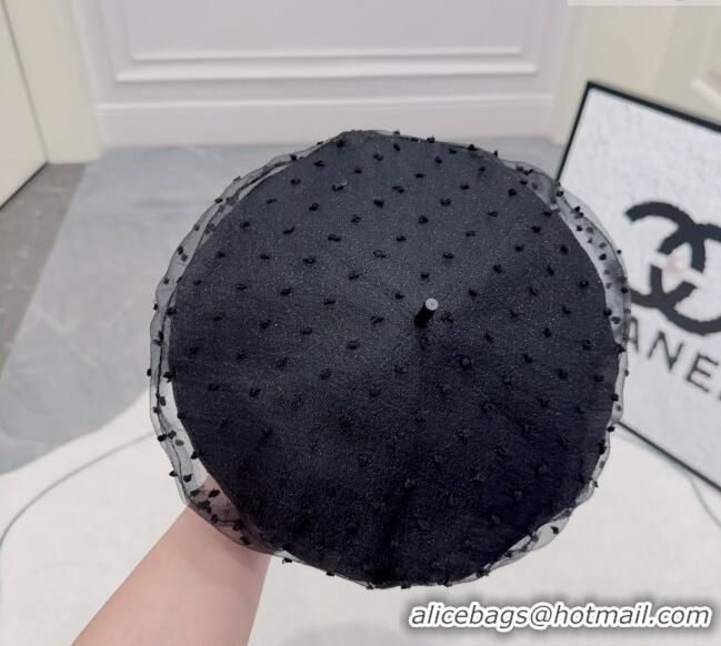 Grade Quality Dior Dotted Beret Hat 3033 Black 2023