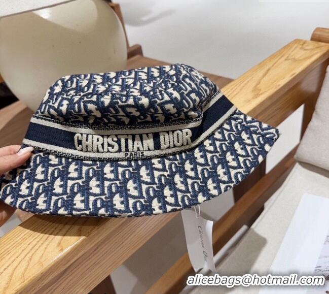 Low Cost Dior Oblique Bucket hat D0301 Blue 2024