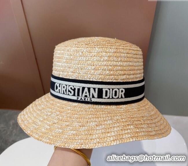 Luxury Classic Dior Straw Bucket Hat 0302 Black 2024