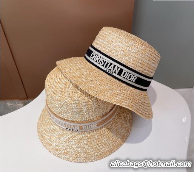 Grade Quality Dior Straw Bucket Hat 0302 Dark Beige 2024