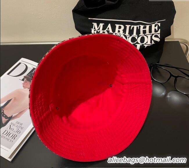 New Product Dior Reversible Bucket Hat 073001 Red/Burgundy 2024
