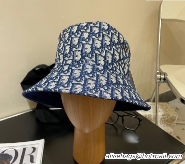 Low Cost Dior Reversible Bucket Hat 073001 Navy Blue 2024