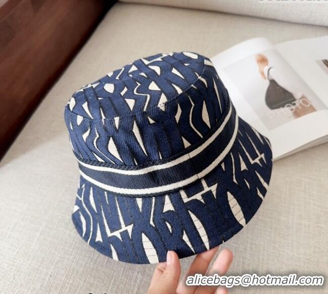 Top Design Dior Miss Dior Bucket Hat 1019012 Navy Blue 2024
