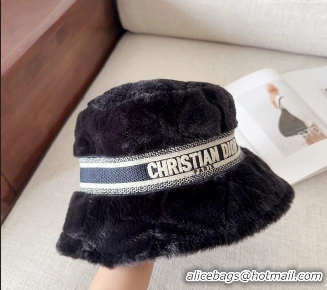 Buy Cheap Dior Fur Bucket Hat 1019012 Black 2024