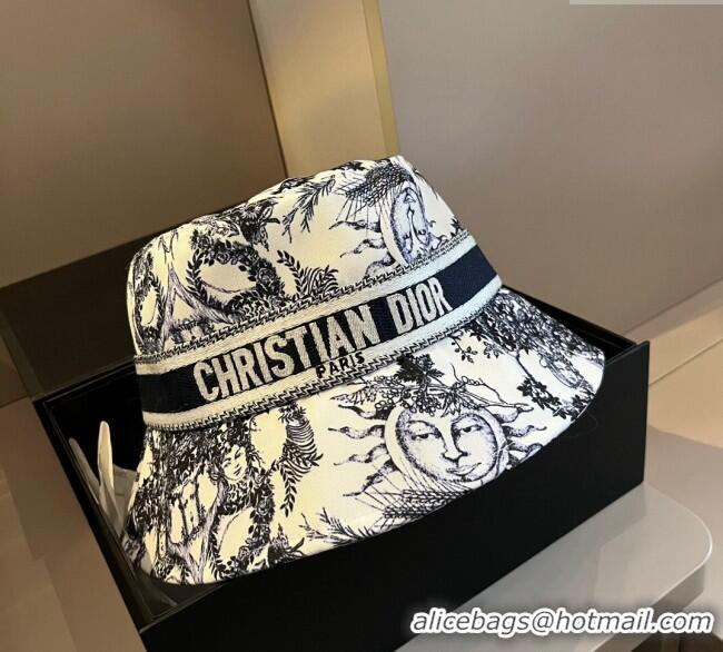 Buy High Quality Dior Printed Bucket Hat 1128 White 2024
