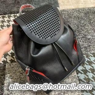 Best Price Christian Louboutin Explorafunk Small Backpack Calf Leather And Spikes CL8905 Black