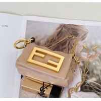 Best Price Fendi Mamma Baguette Nano Miniature Bag Charm in Nappa Leather 8677 Light Pink 2025
