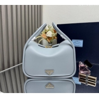 Reasonable Price Prada Leather handbag 1BA451 Opaline Blue 2025