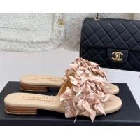 Popular Style Chanel Bow Crowd Flat Slides Sandal Beige 2025 CH030414