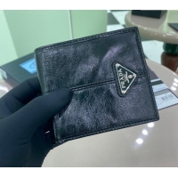 Top Design Prada Leather Wallet 2MO513 Black 2025