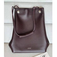 Famous Brand Loewe Large Pebble Hobo Bag in Soft Grained Calfskin 9530 Oxblood 2025