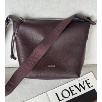 Pretty Style Loewe Small Cubi crossbody bag in supple grained calfskin 2201S Oxblood 2025