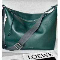 Super Quality Loewe Cubi crossbody bag in supple grained calfskin and jacquard 2201 Evergreen 2025
