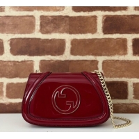 Good Quality Gucci Blondie Mini Shoulder bag in Patent Leather 815711 Red 2025