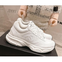 Hot Style Chanel Suede & Fabric Sneakers White2 2025 CH03051