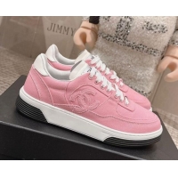 Grade Quality Chanel Canvas Platform Sneakers Pink2 2025 CH030511
