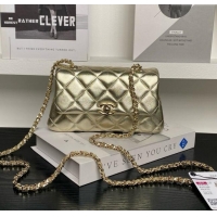 Top Grade Chanel Lambskin Clutch with Chain AP4592 Gold 2025