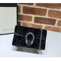 Famous Brand Gucci Dionysus GG Velvet Super Mini Bag 476432 Black 2024