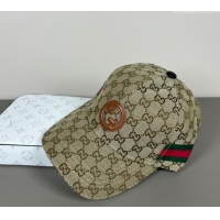 Buy Discount Gucci GG Canvas Baseball Hat with Interlocking G and Web 7065 Beige 2025