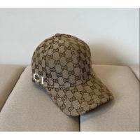 Most Popular Gucci GG Canvas Baseball Hat with Back Logo 0317 Beige 2025