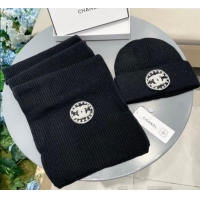 Affordable Price Chanel Knit Scarf and Hat Set CH1129 Black 2024