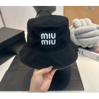 Good Taste Miu Miu Fabric Bucket Hat 082204 Black 2024