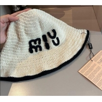 Famous Brand Miu Miu Knit Bucket Hat 0317 White 2025